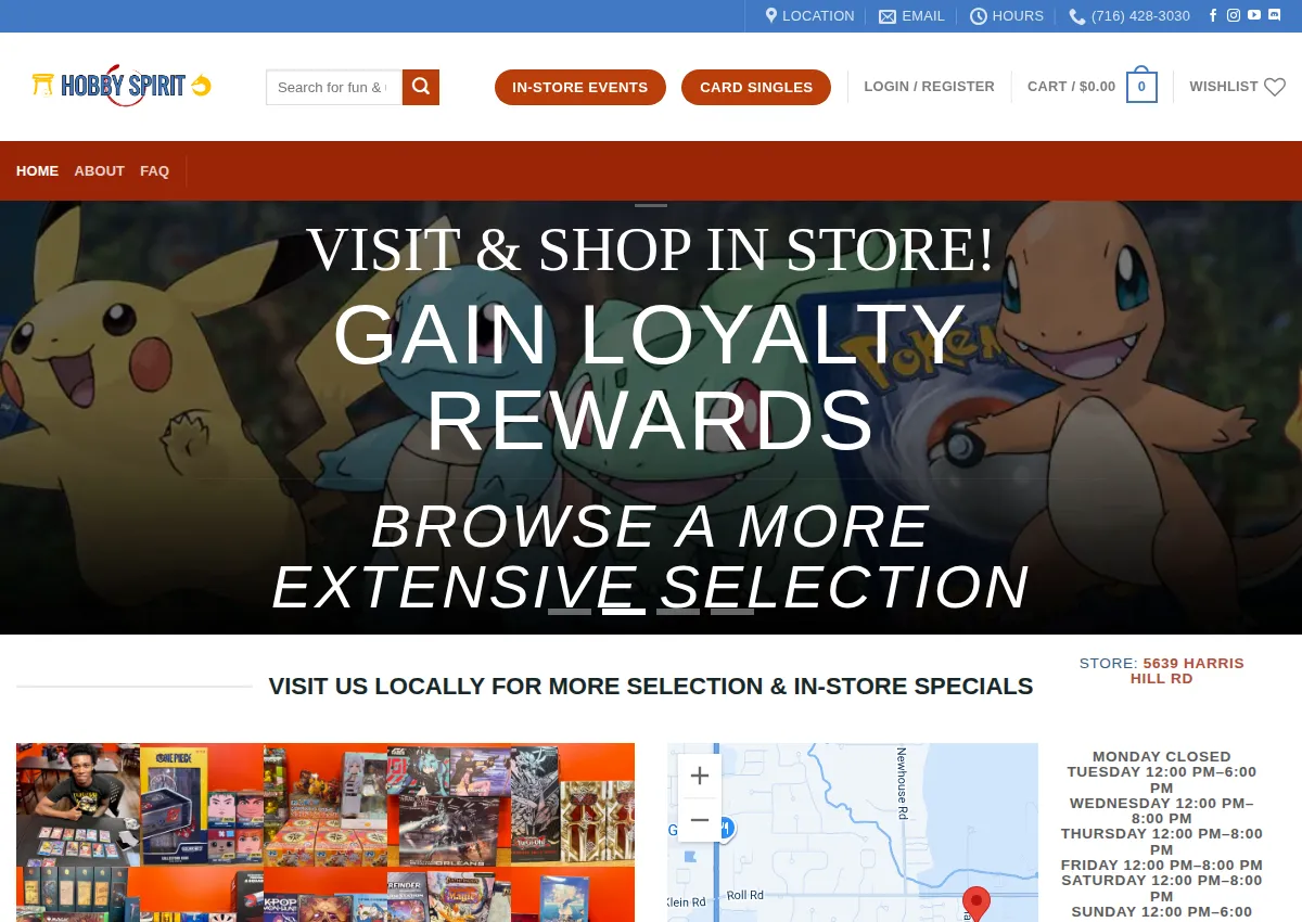 Store homepage
