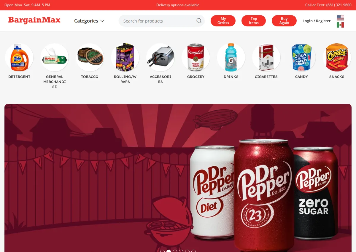 Store homepage