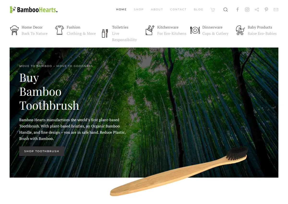 Store homepage