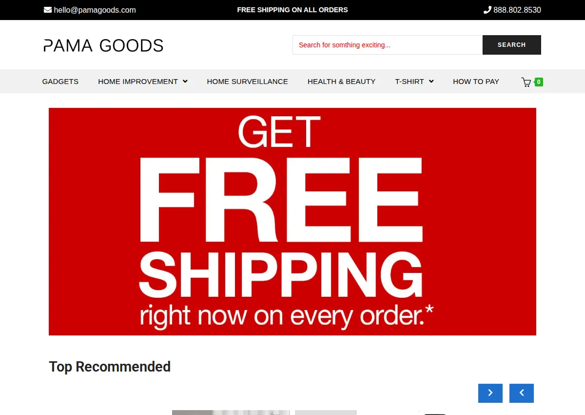 Store homepage