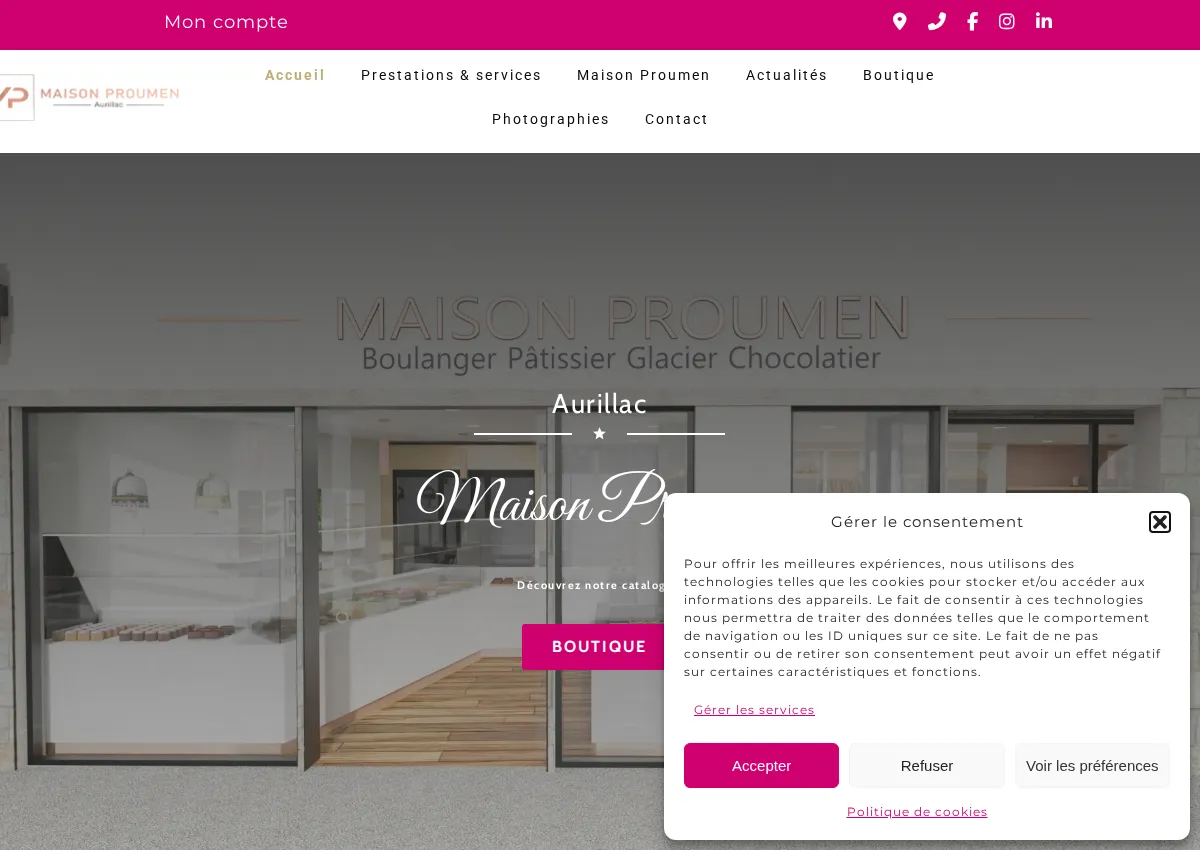 Store homepage