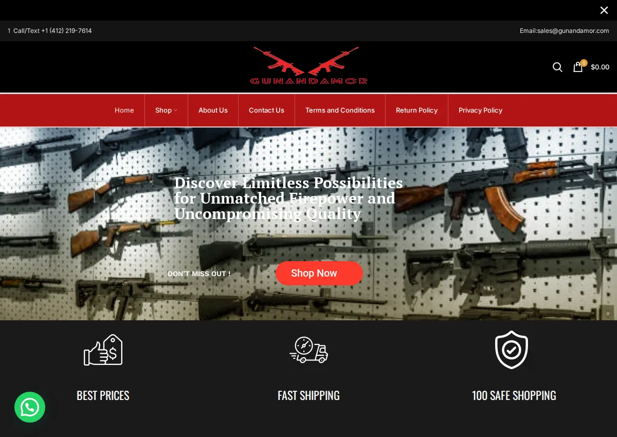Store homepage