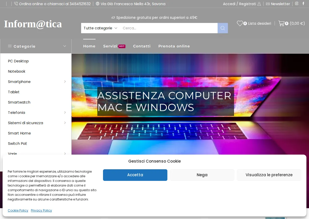Store homepage