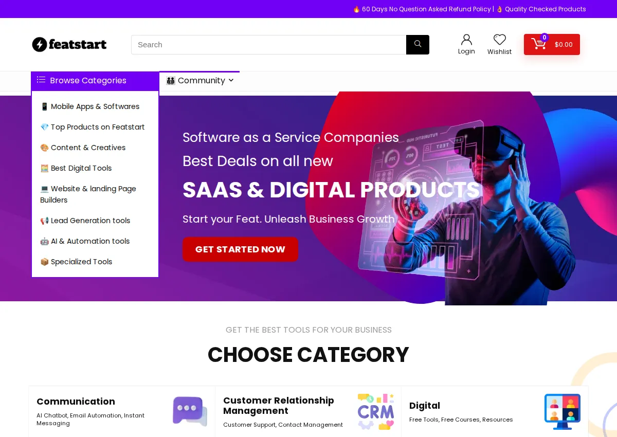 Store homepage