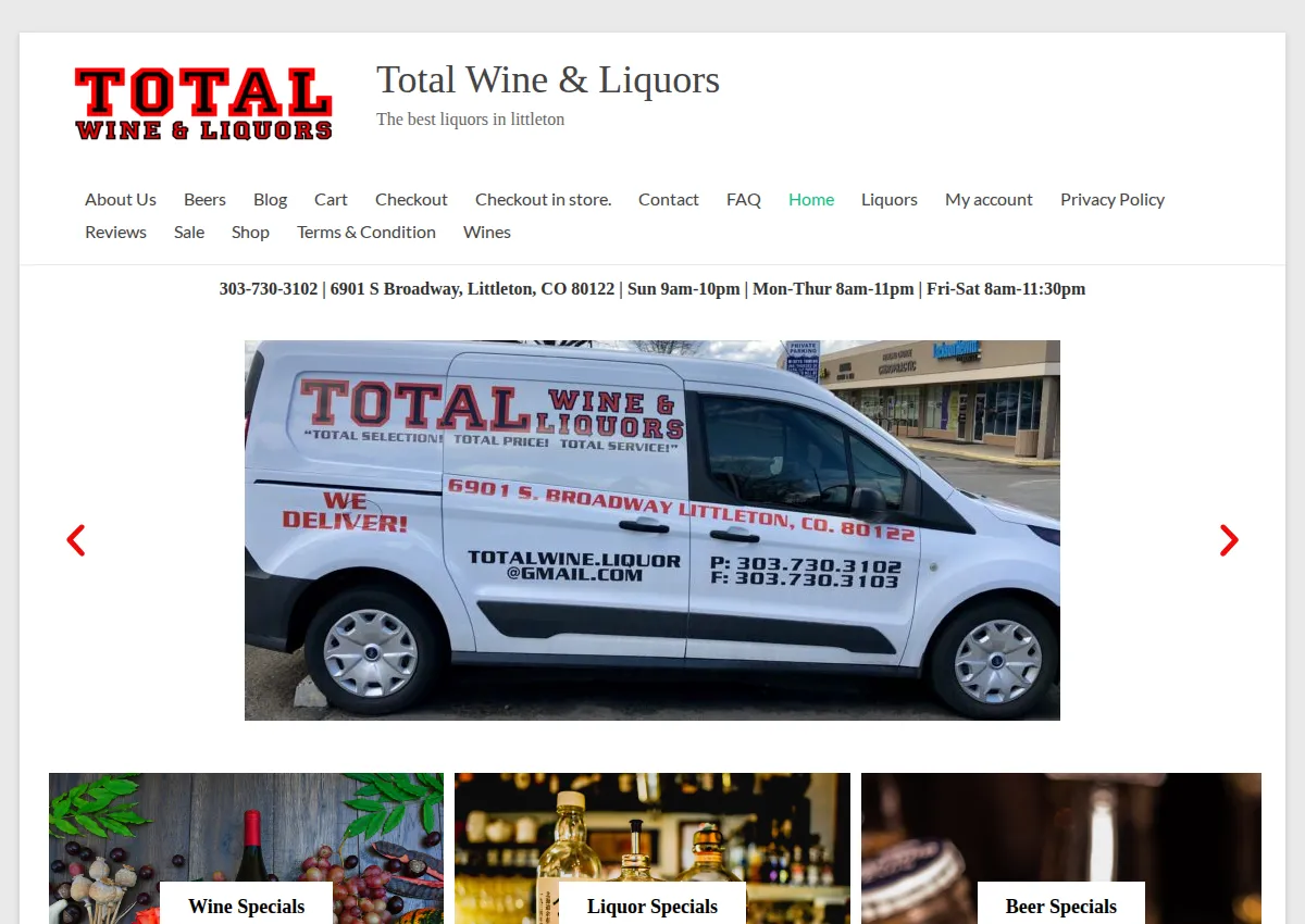 Store homepage