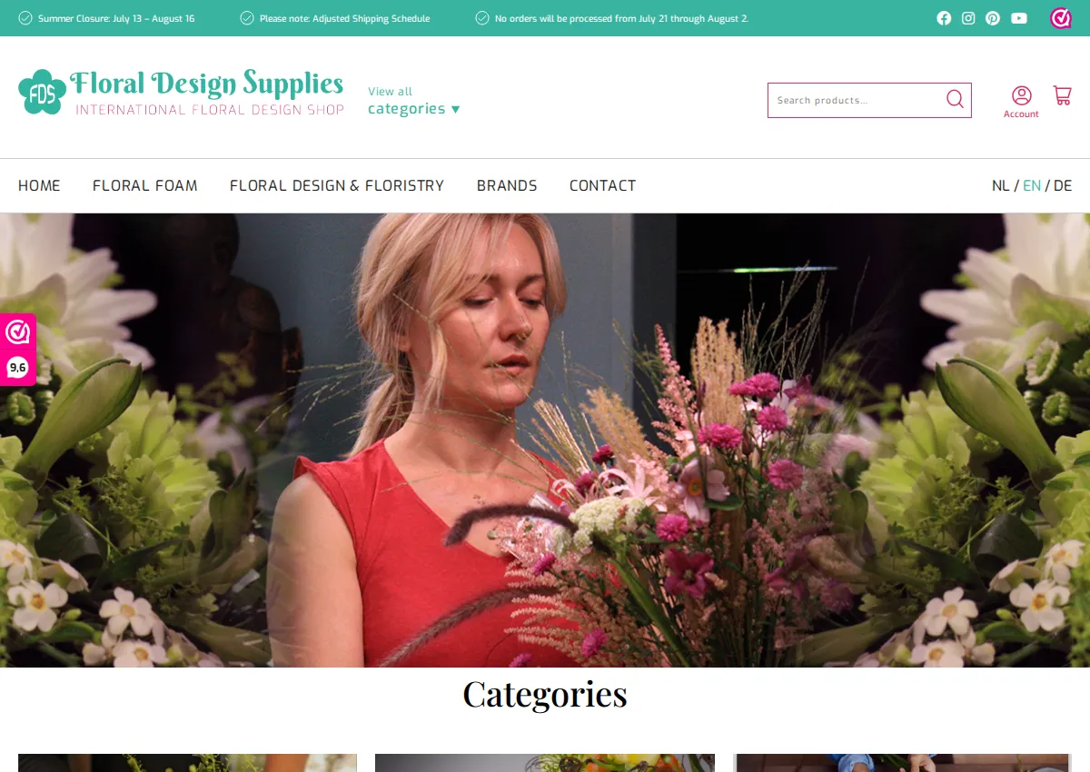 Store homepage