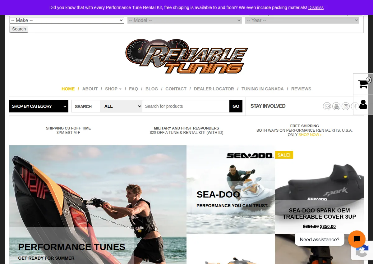 Store homepage