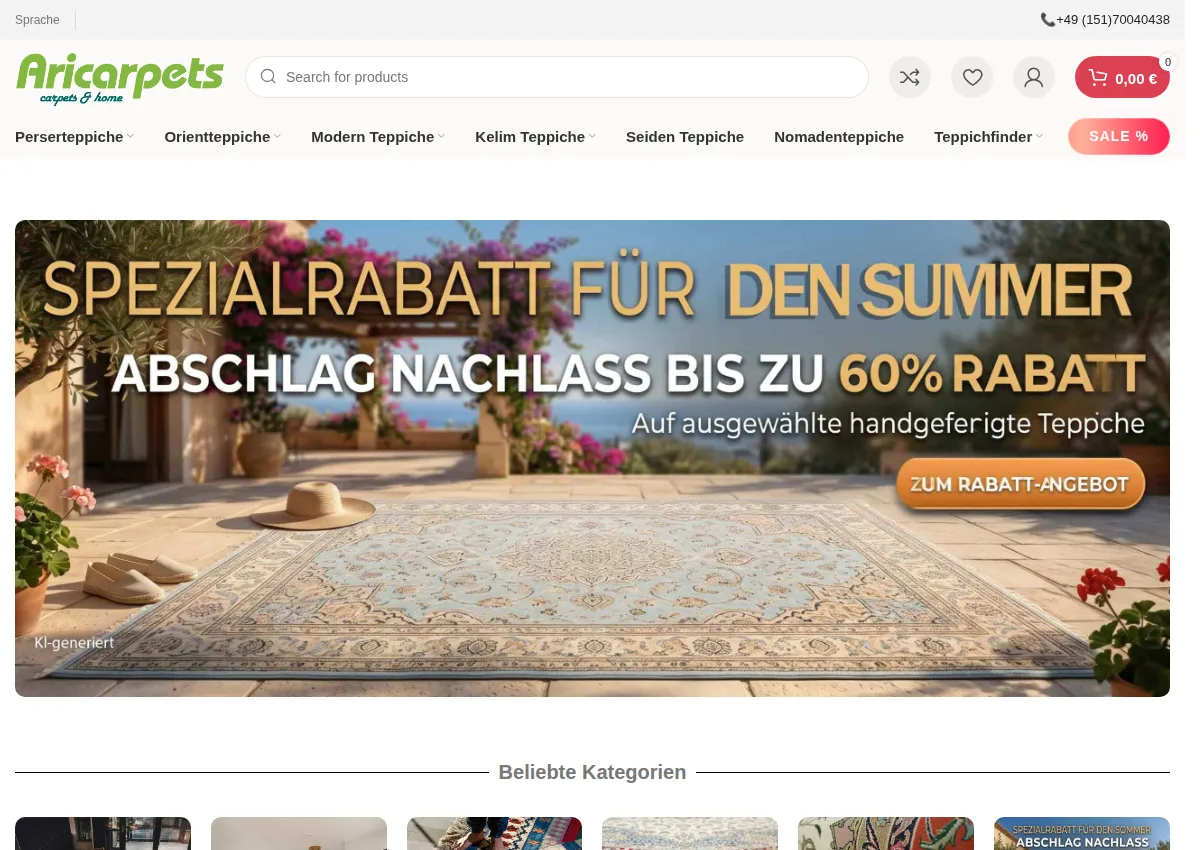 Store homepage