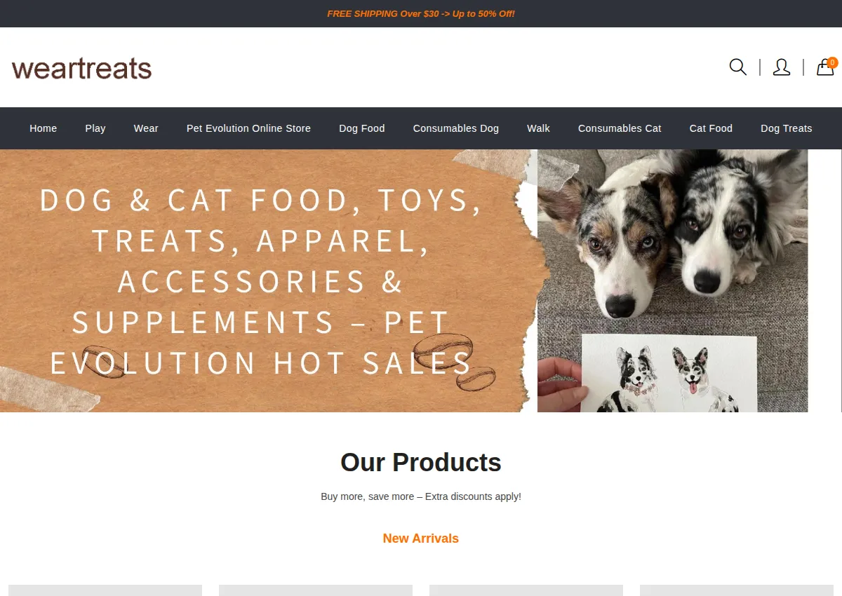 Store homepage