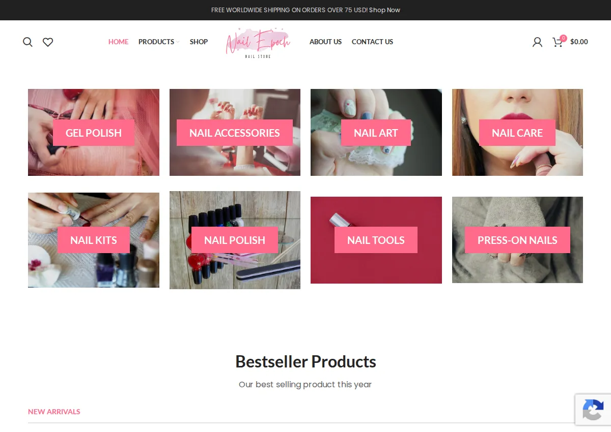 Store homepage