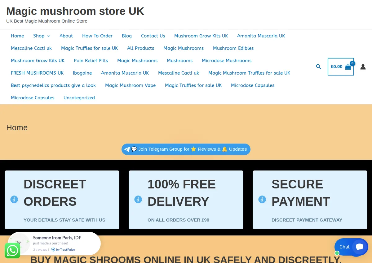 Store homepage