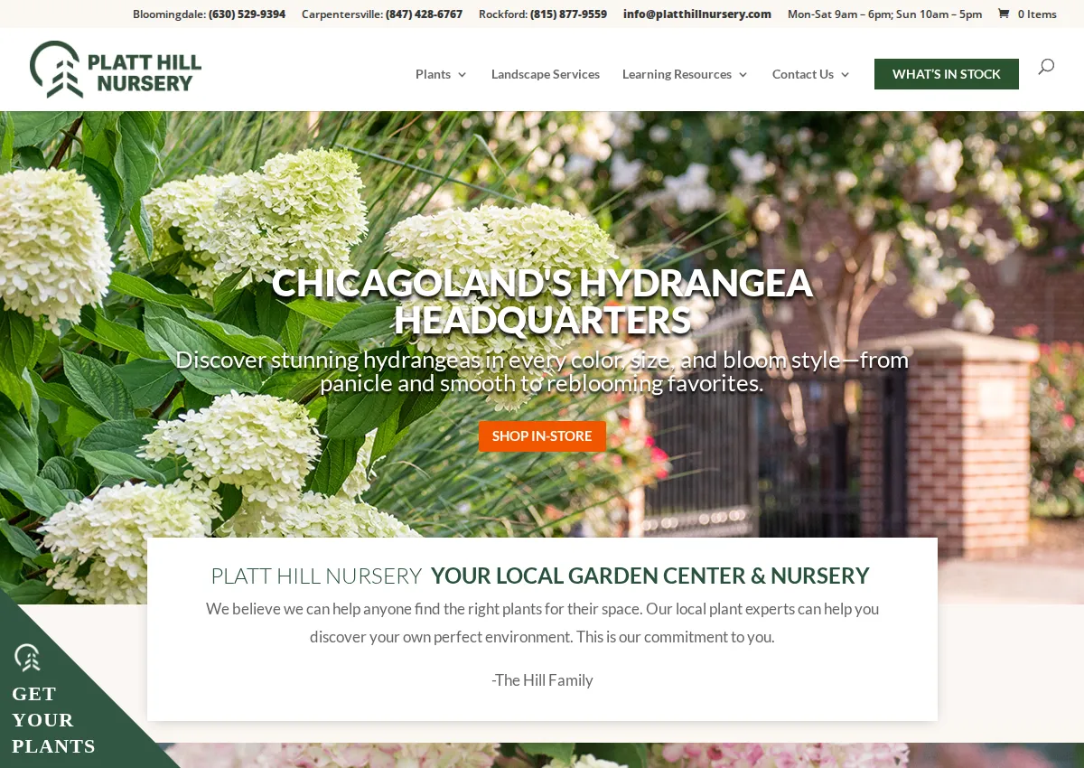 Store homepage