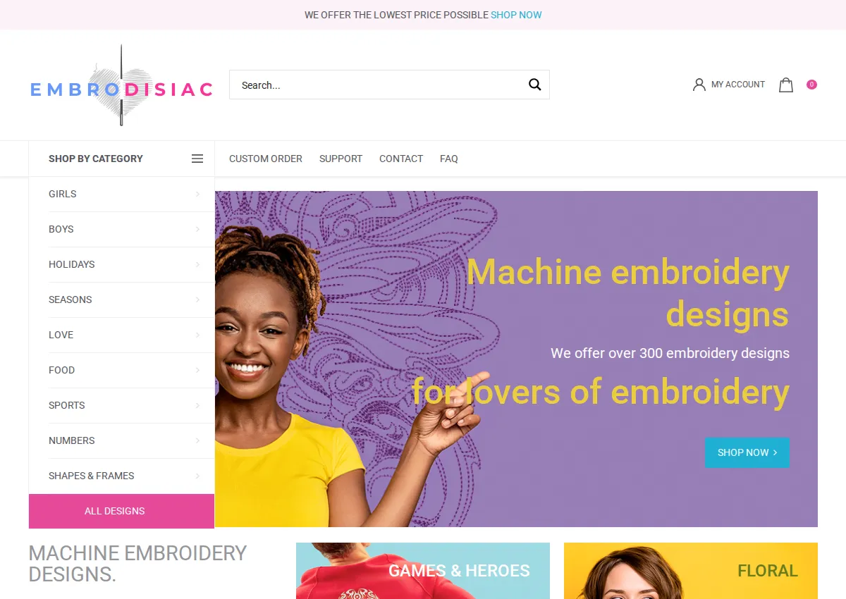 Store homepage