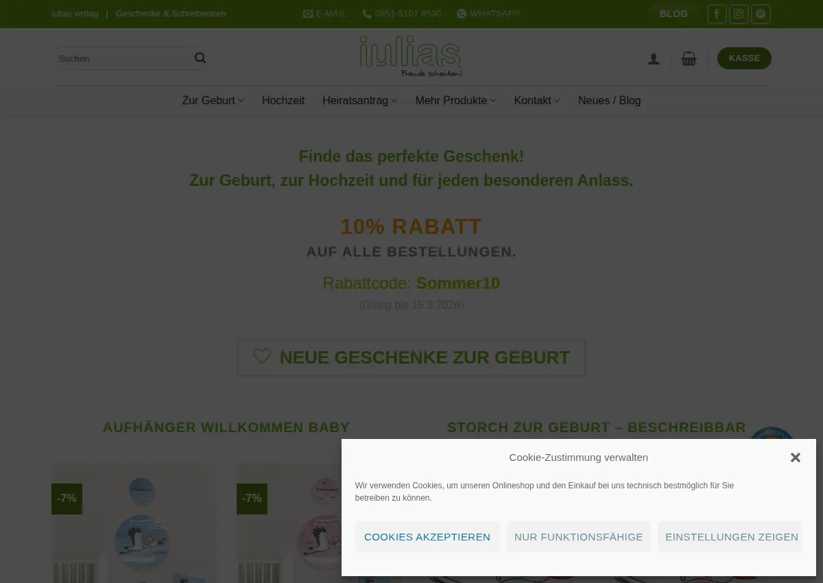 Store homepage