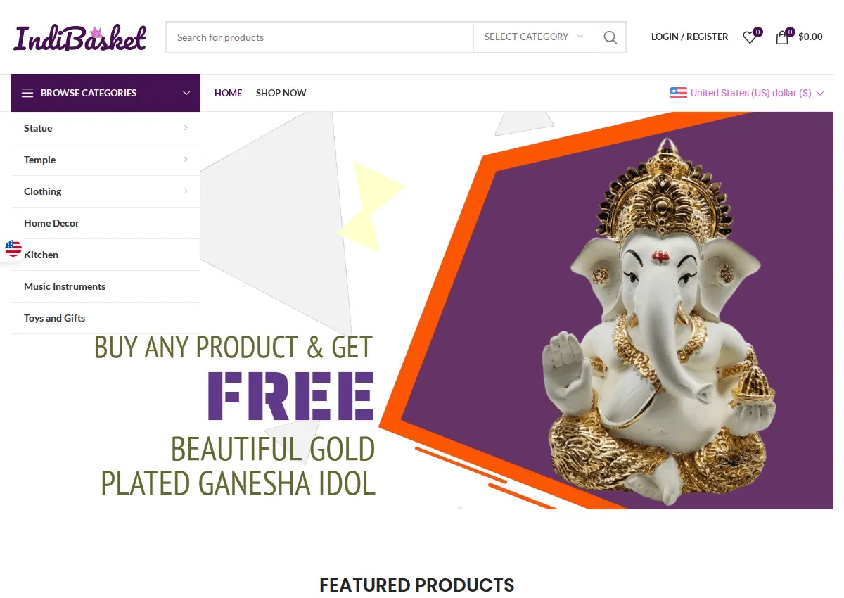 Store homepage