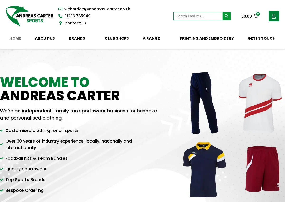 Store homepage