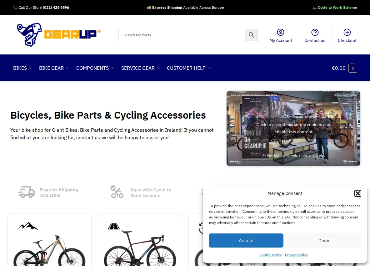 Store homepage