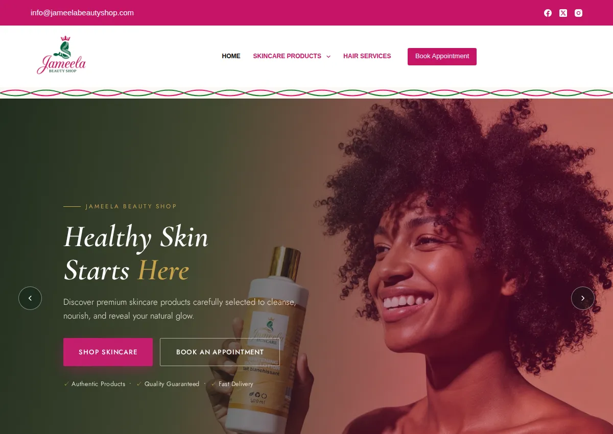 Store homepage