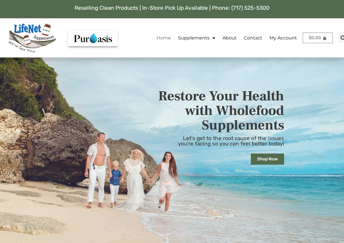 Store homepage