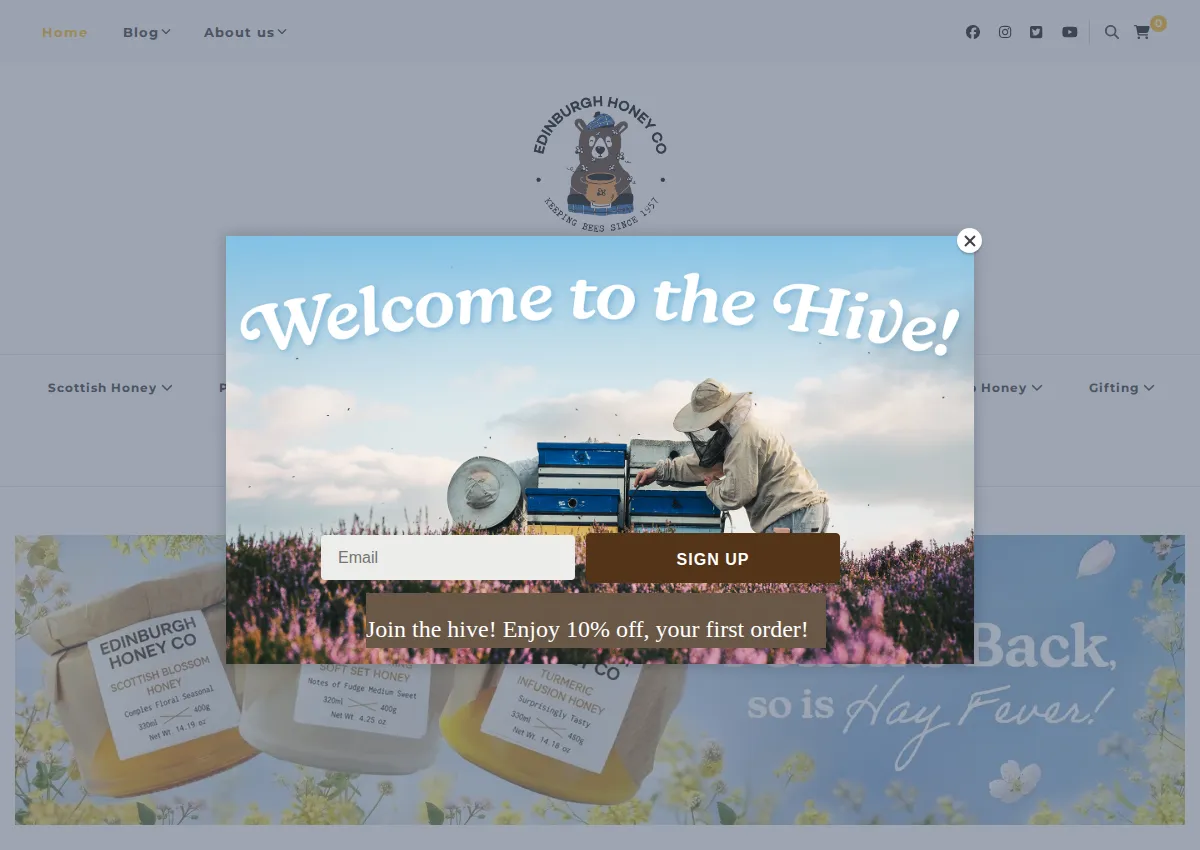 Store homepage