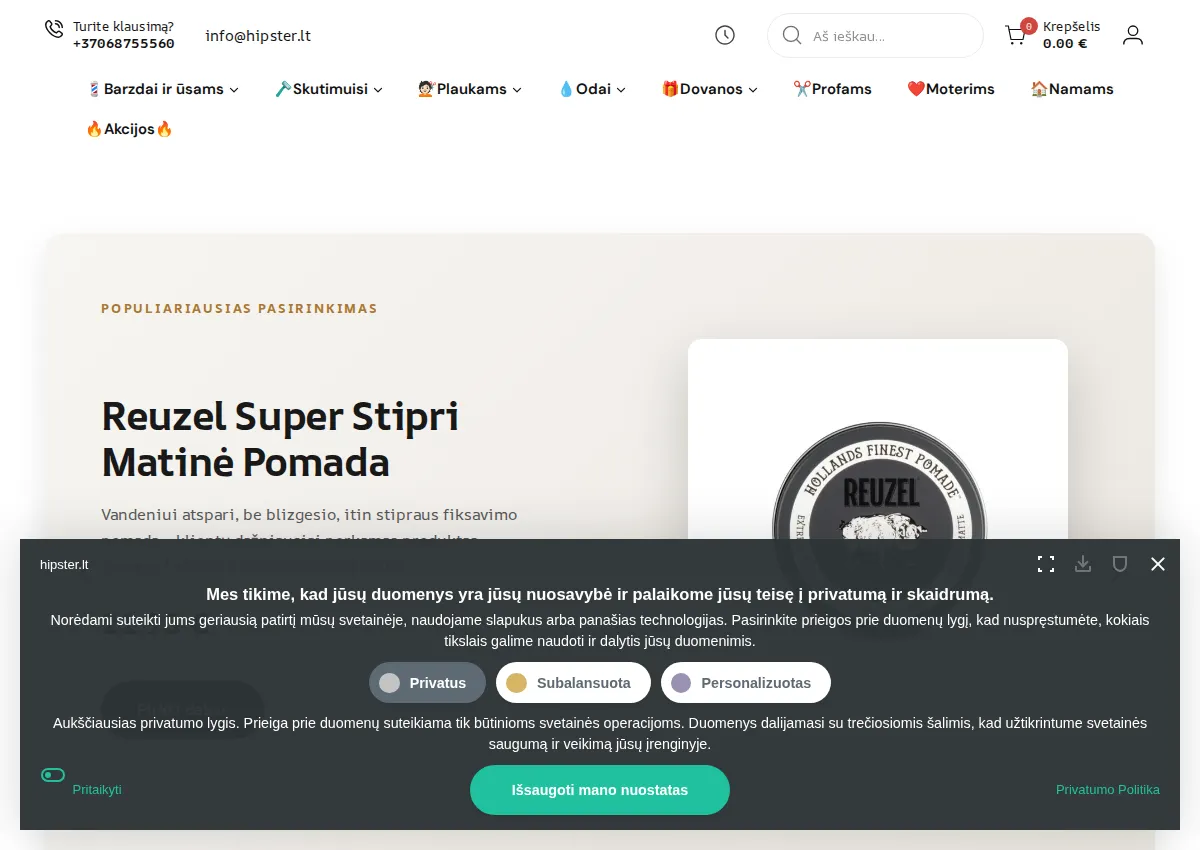 Store homepage