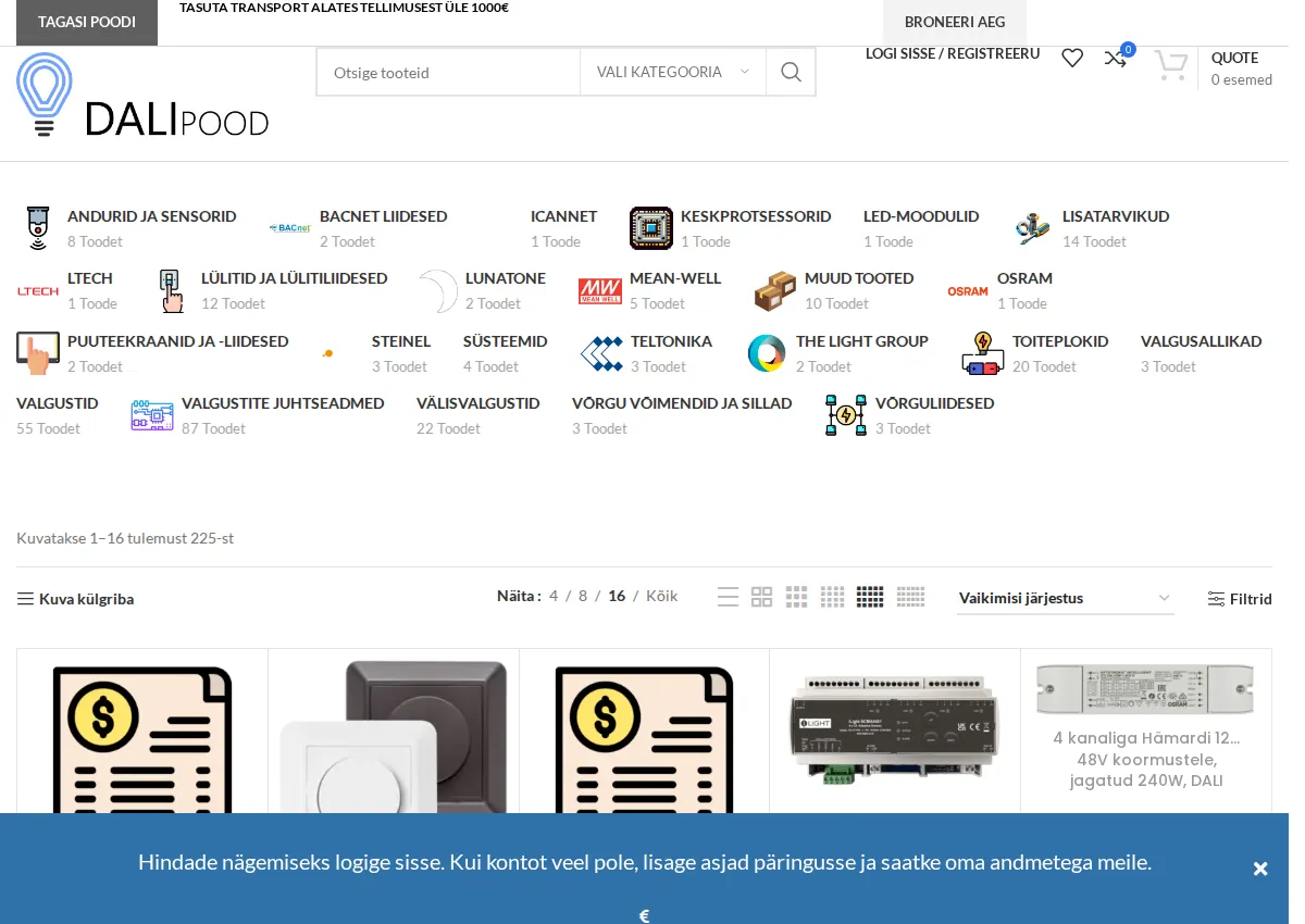 Store homepage