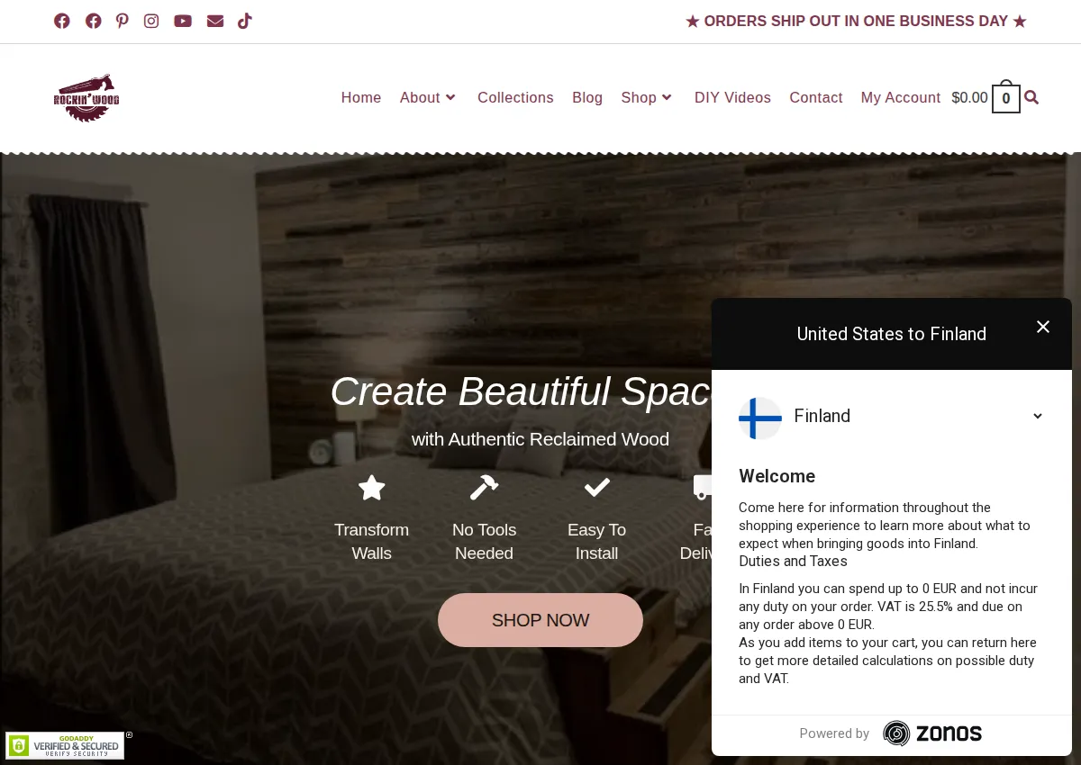 Store homepage