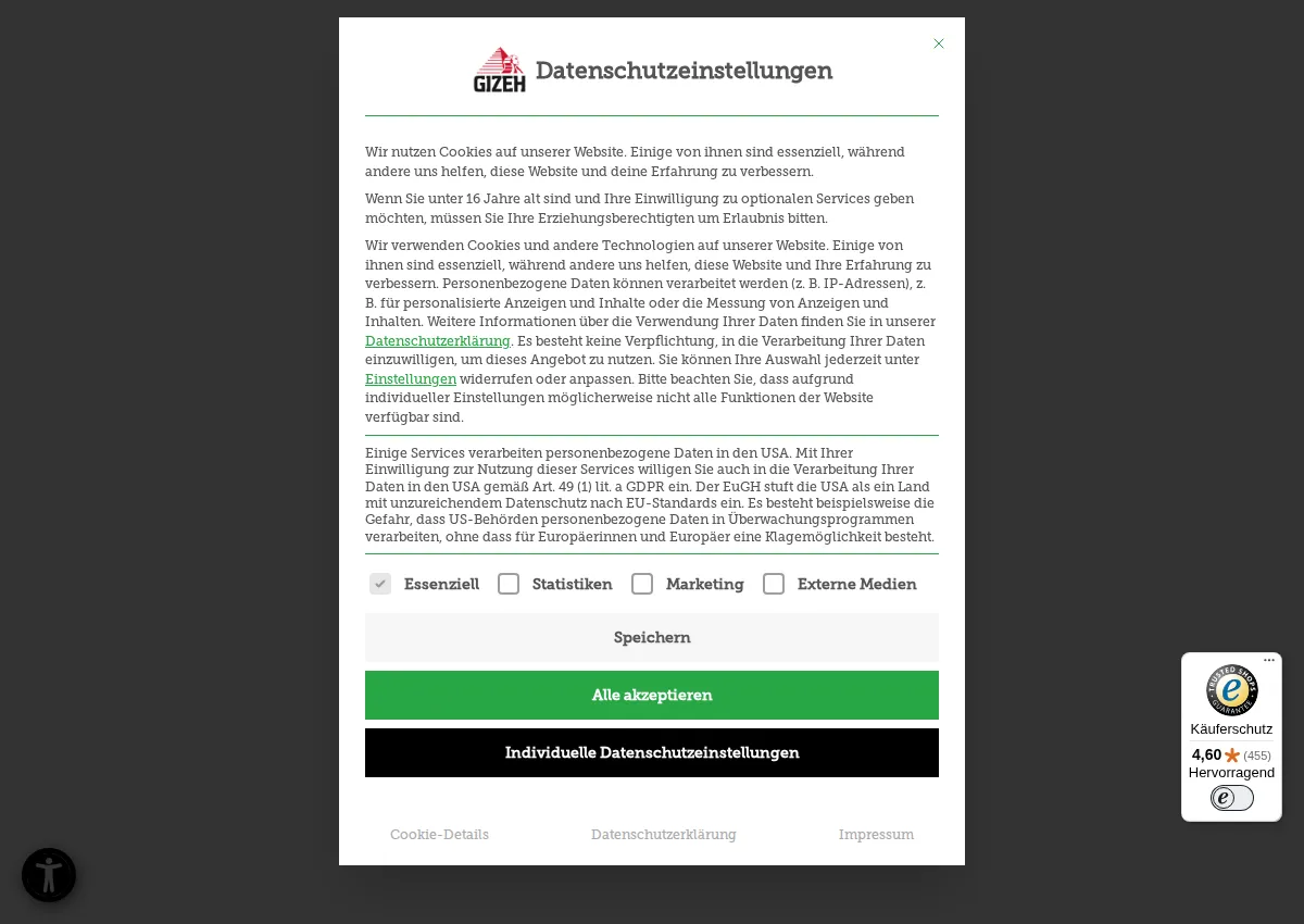 Store homepage