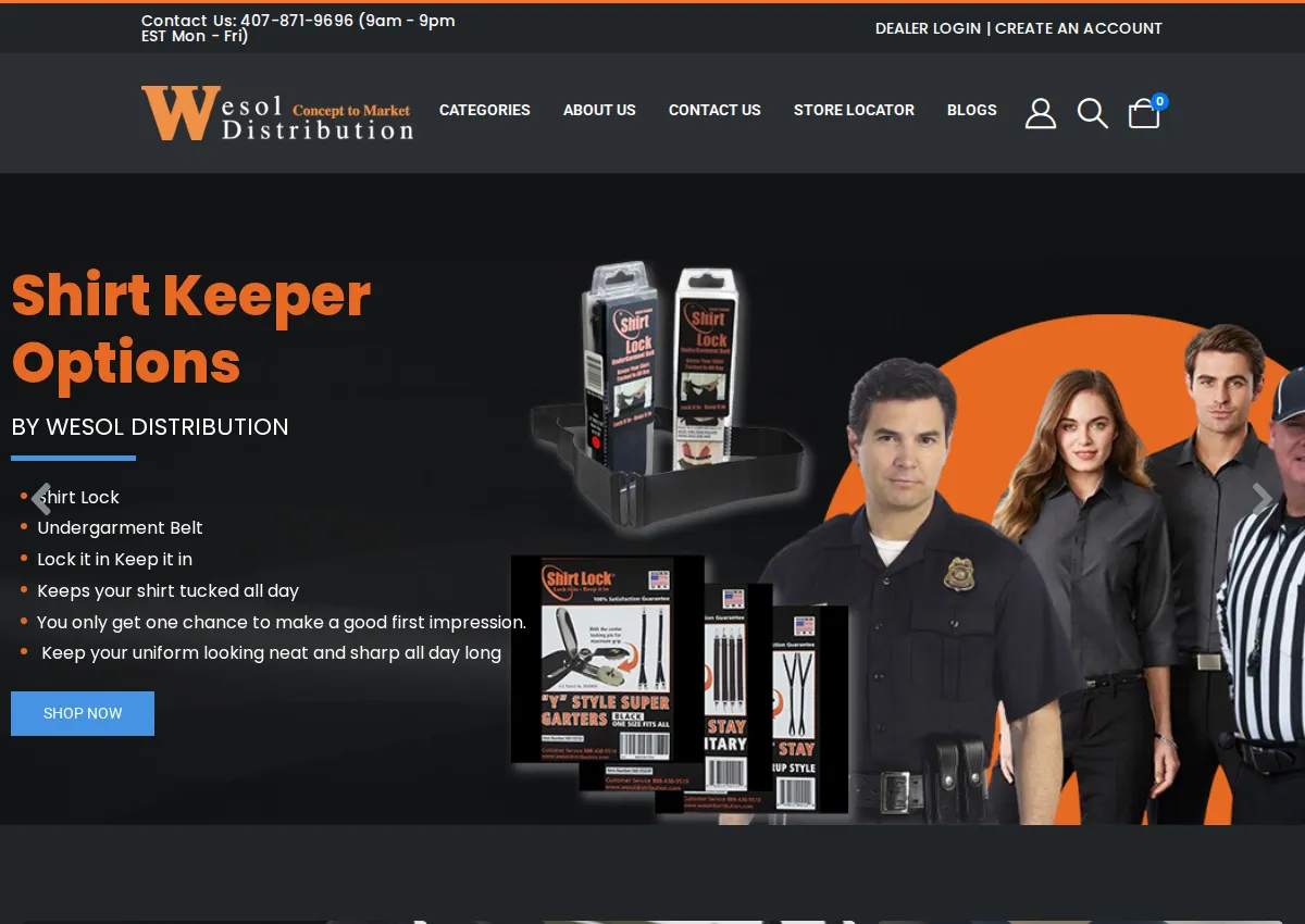 Store homepage