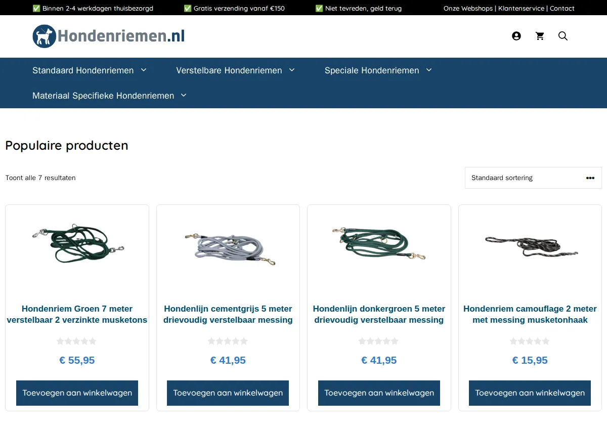 Store homepage