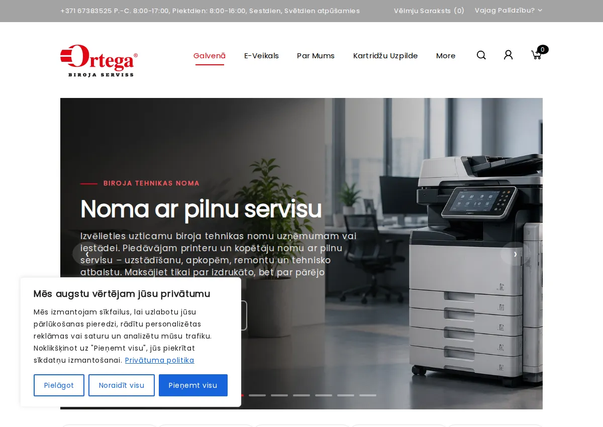 Store homepage