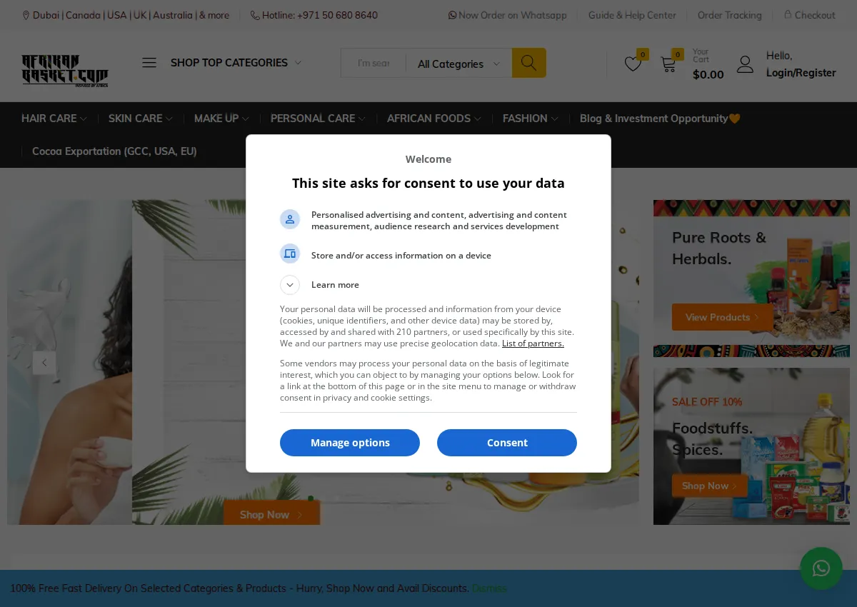 Store homepage