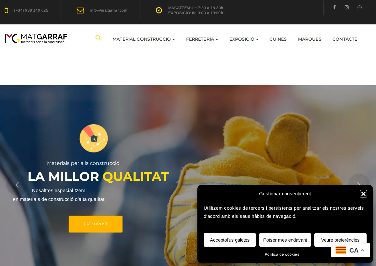 Store homepage