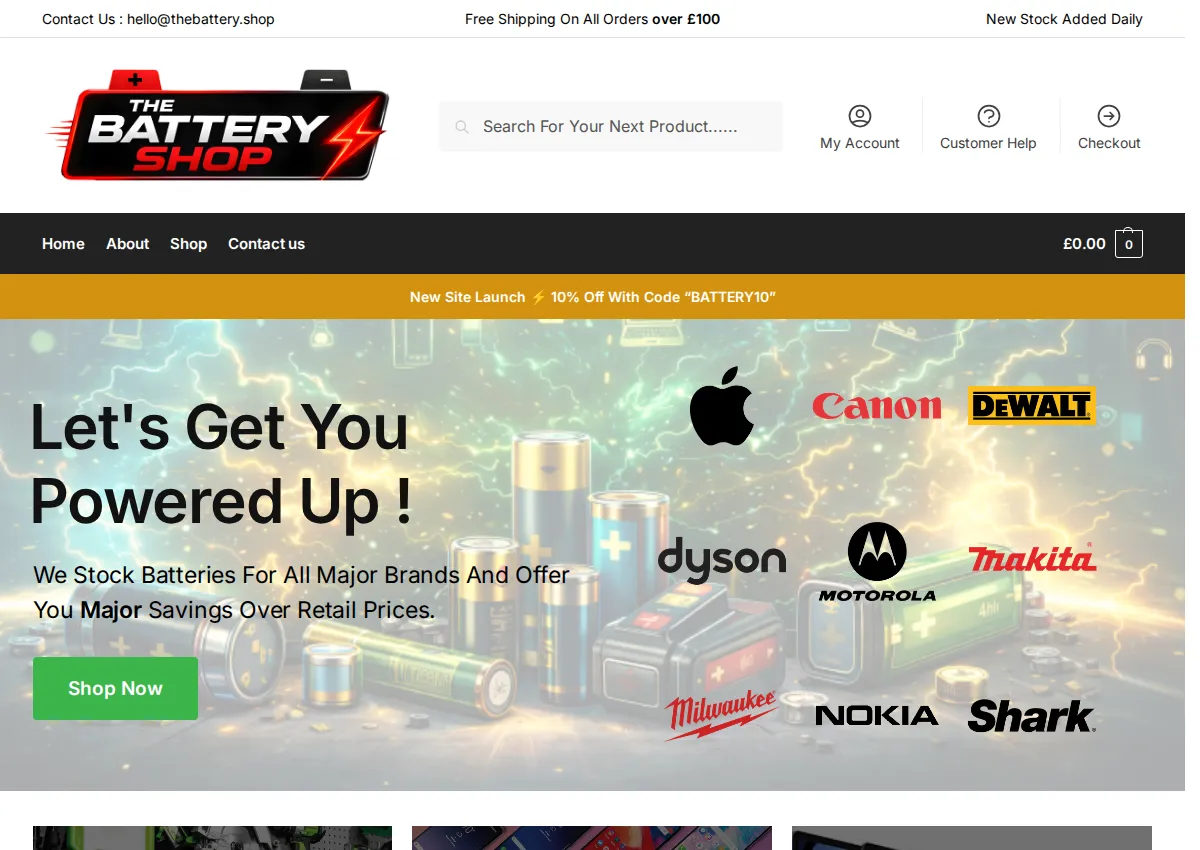 Store homepage