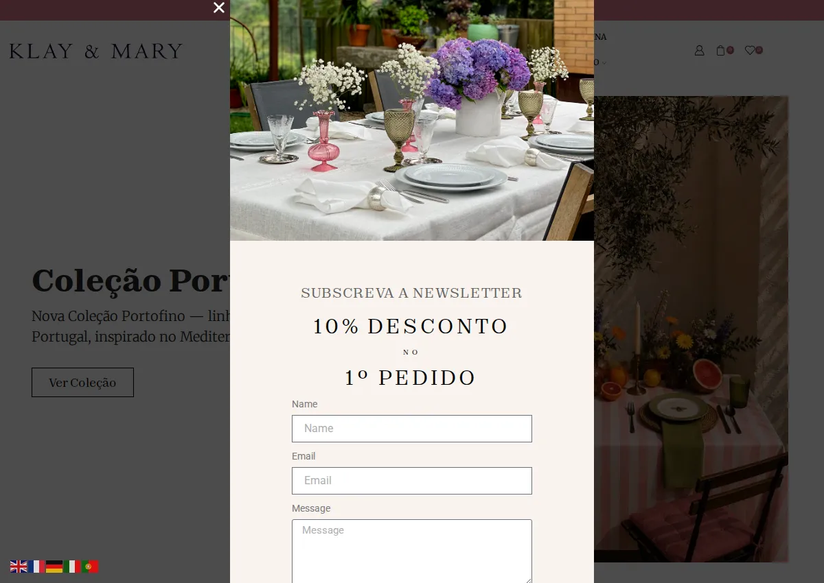 Store homepage