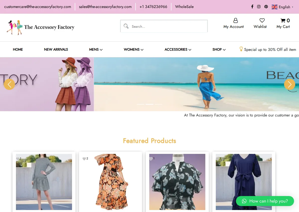 Store homepage