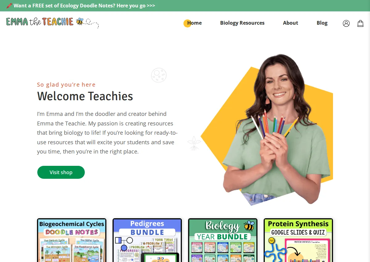 Store homepage