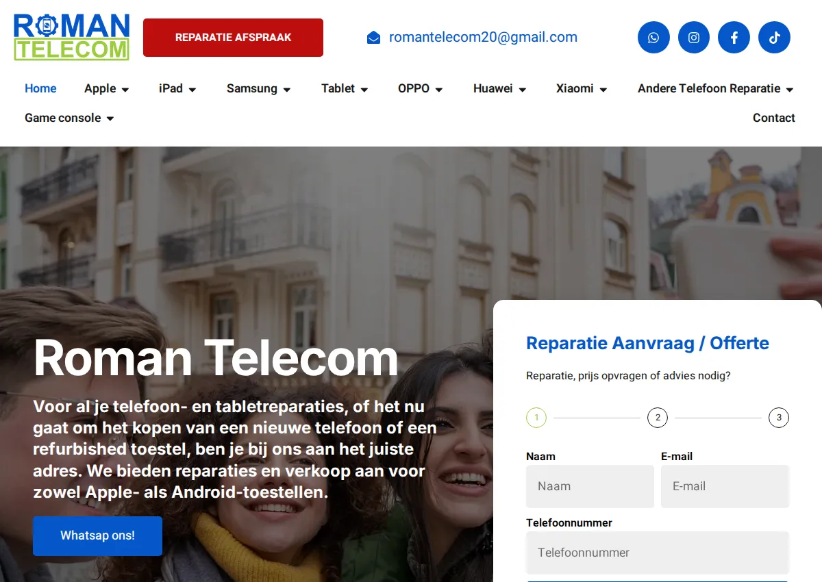 Store homepage