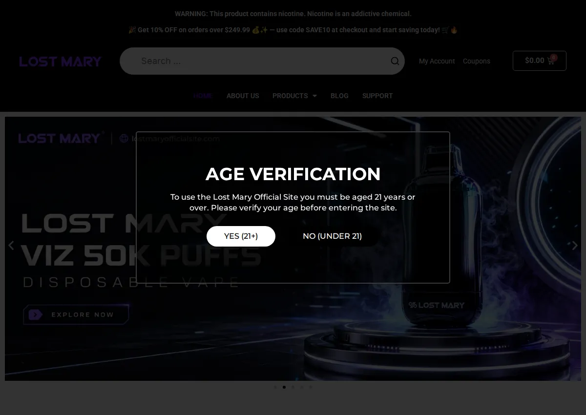 Store homepage