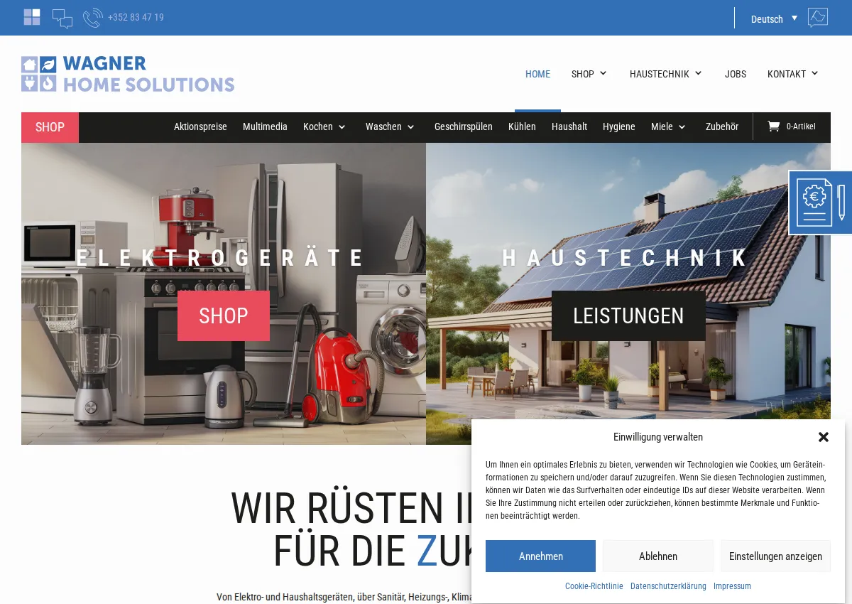 Store homepage