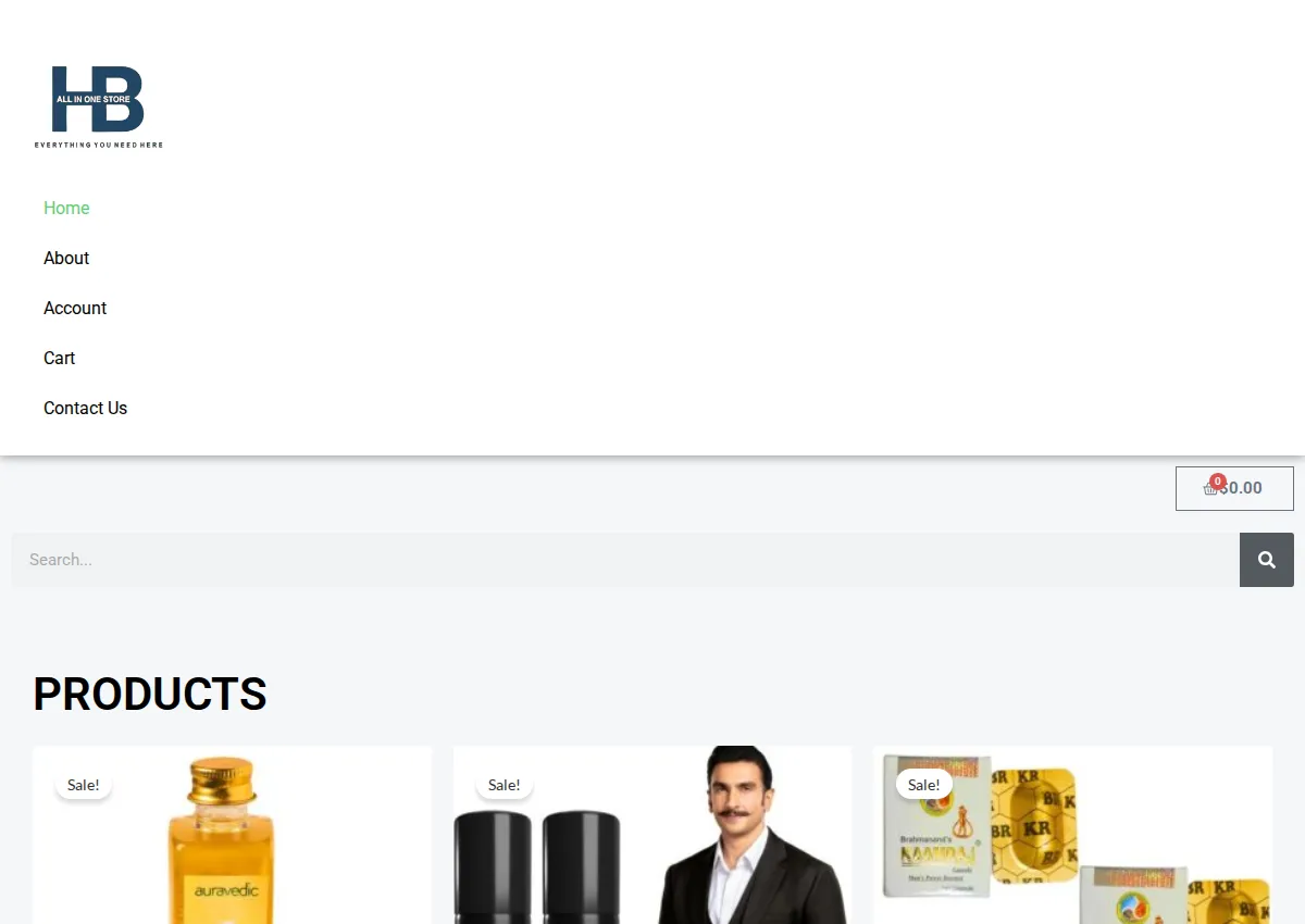 Store homepage
