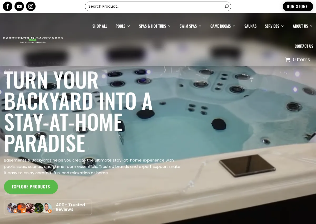 Store homepage