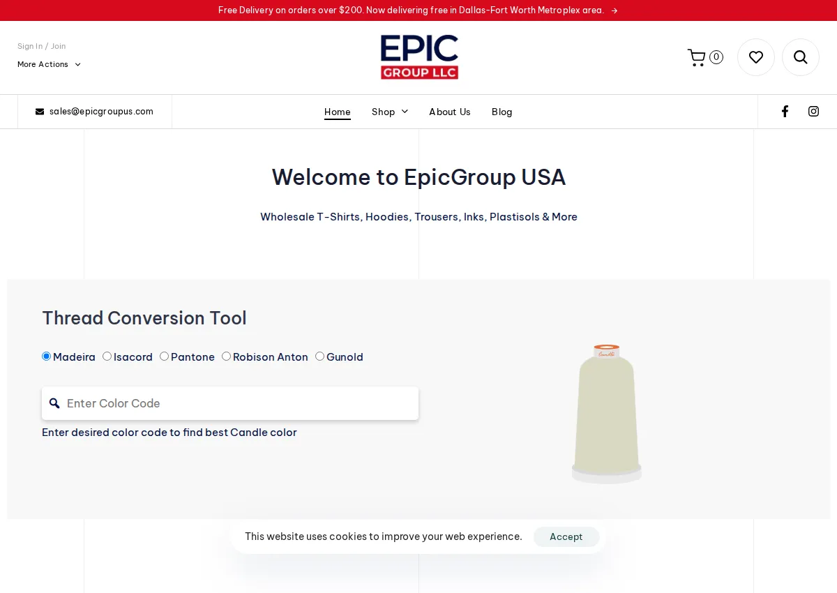Store homepage