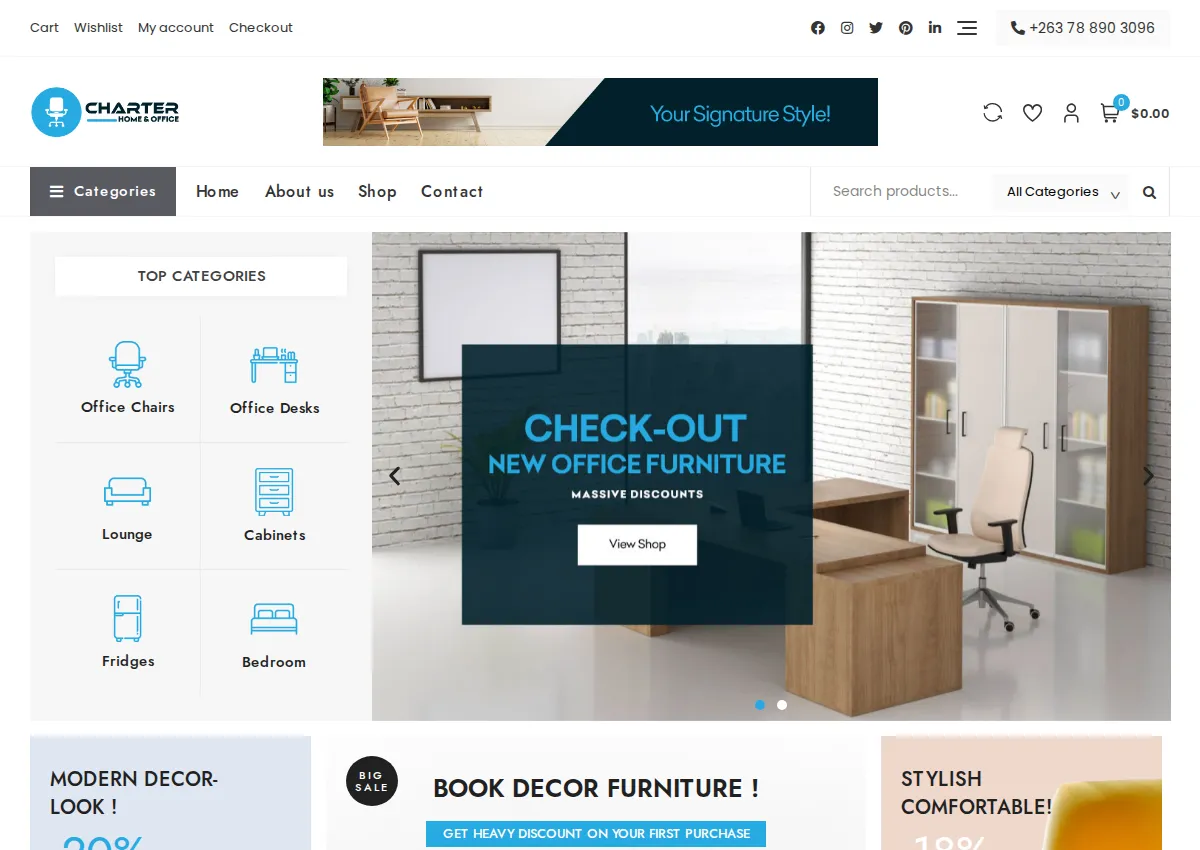 Store homepage