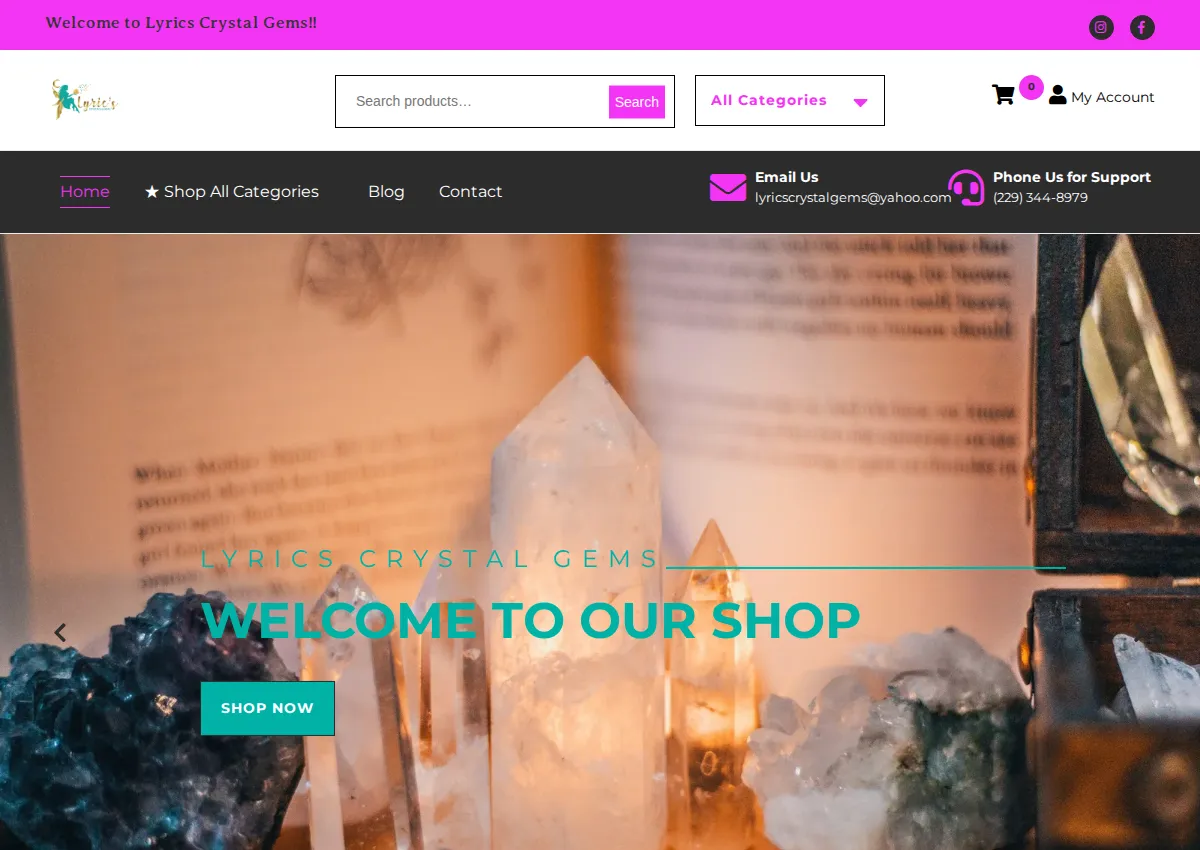 Store homepage