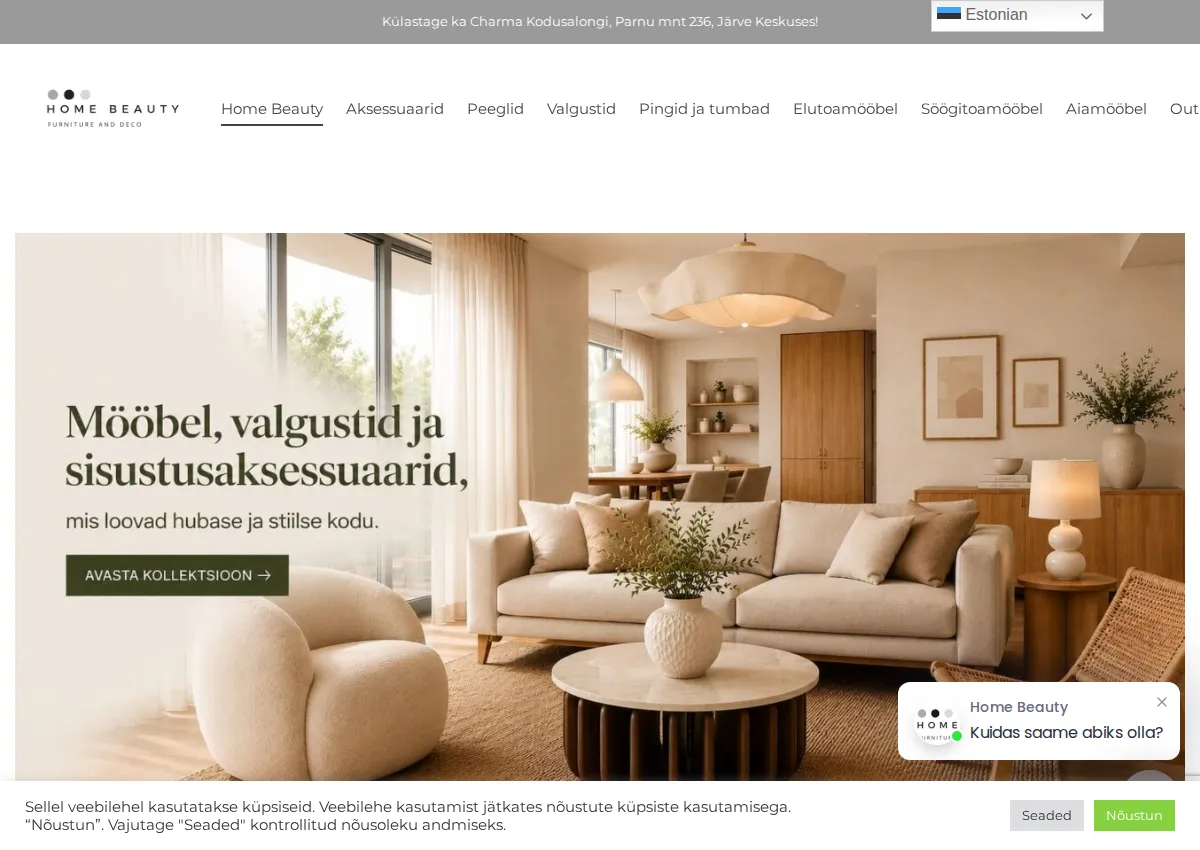 Store homepage