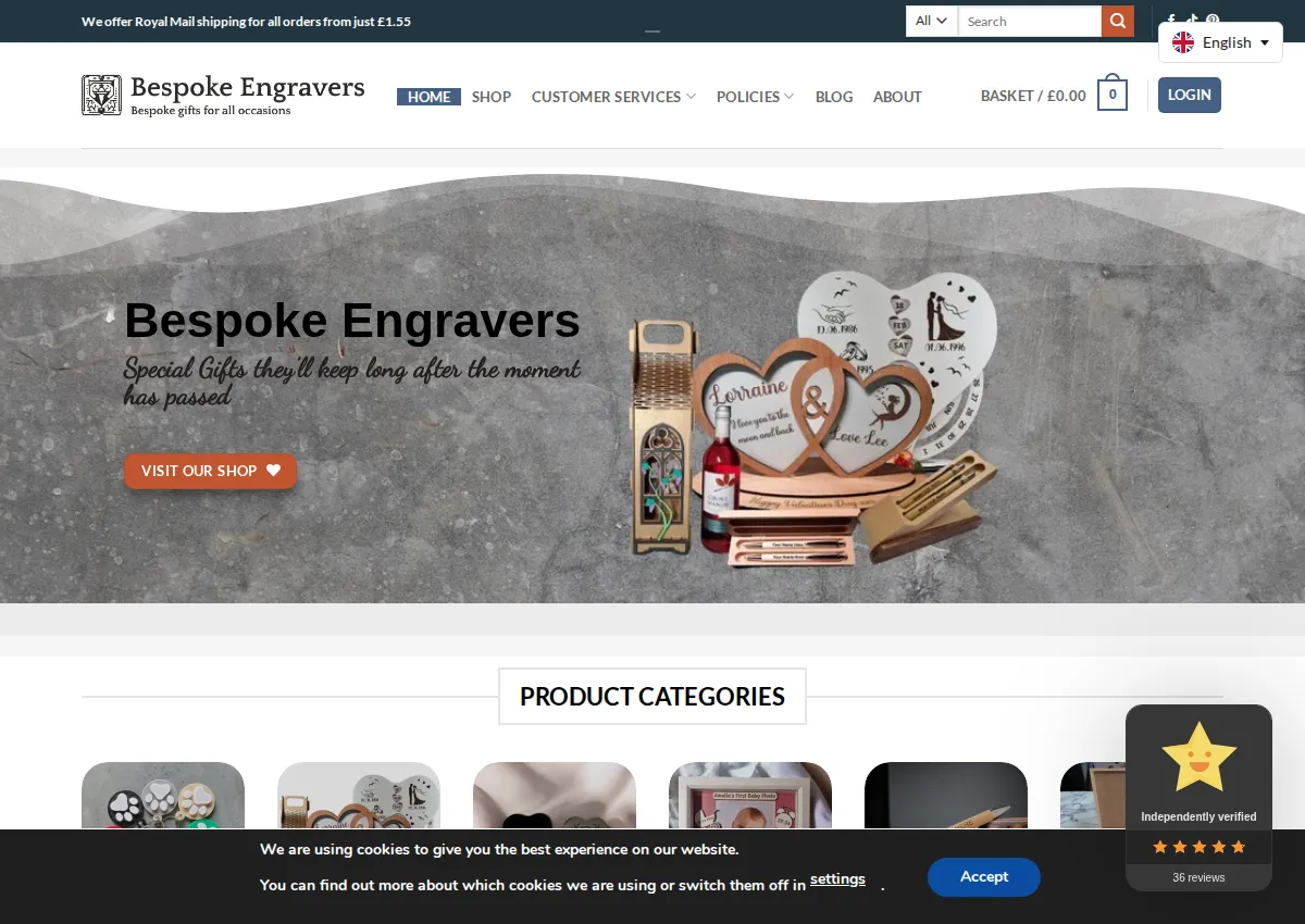 Store homepage
