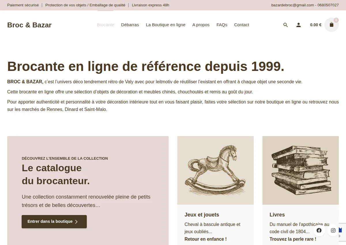 Store homepage