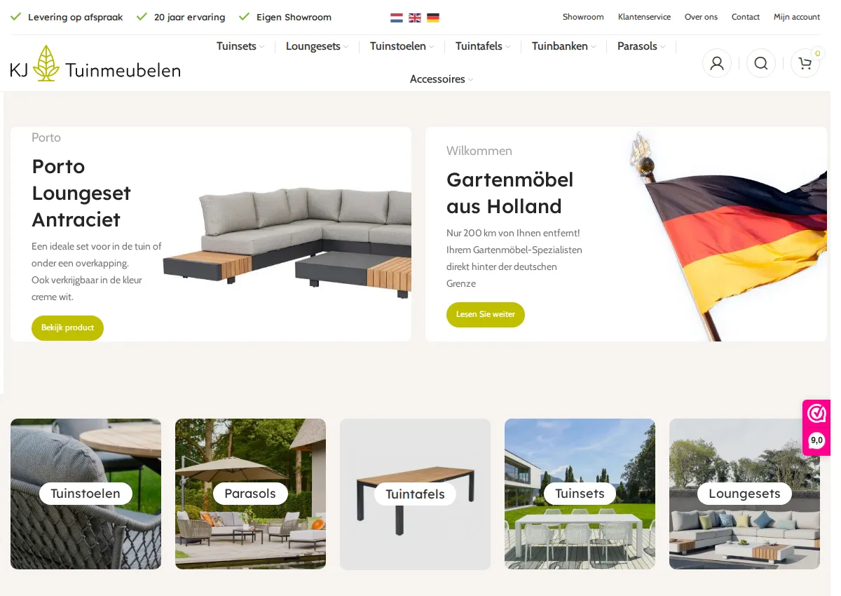 Store homepage