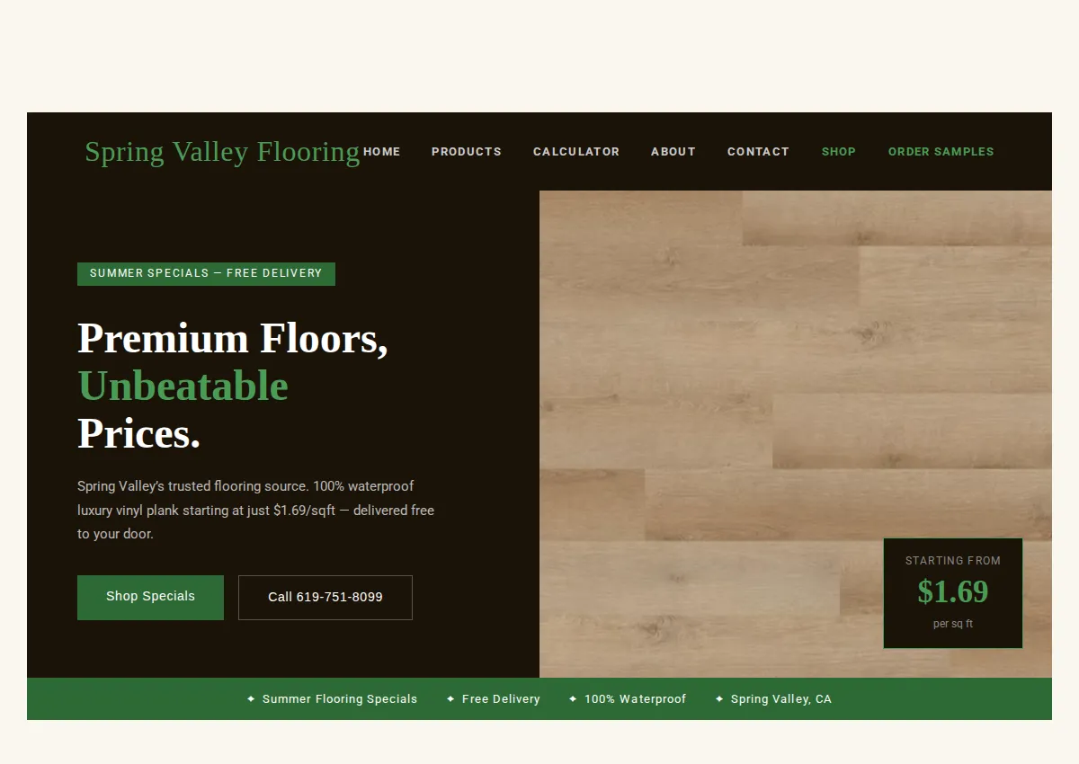 Store homepage